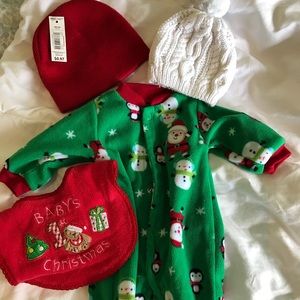 Newborn baby’s first Christmas bundle.
